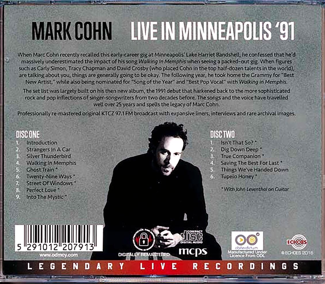 Mark Cohn - Live In Minneapolis '91 (2xCD) (remastered)