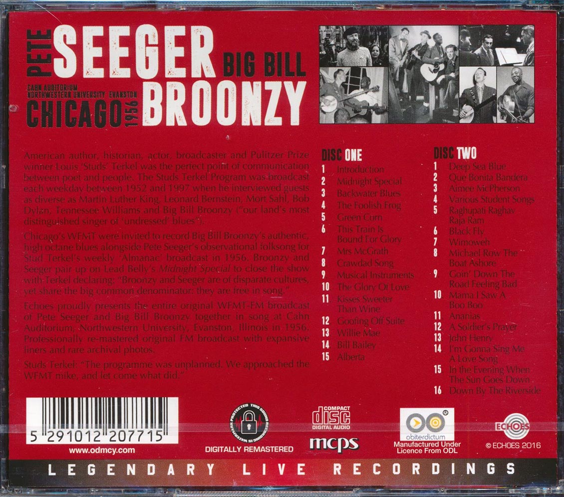 Pete Seeger, Big Bill Broonzy - Chicago 1956 (31 tracks) (2xCD) (remastered)