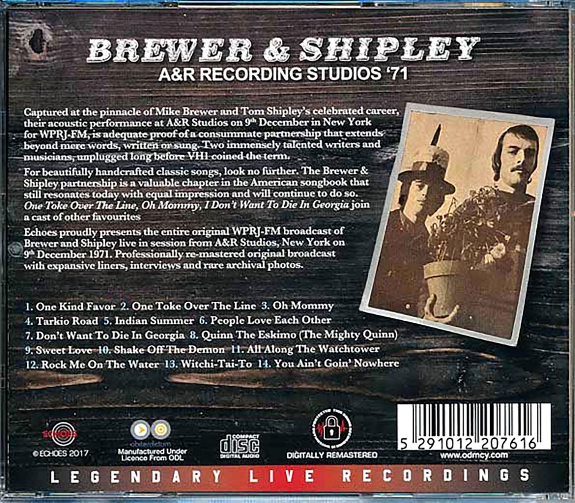 Brewer & Shipley - A&R Recording Studios '71 (remastered)