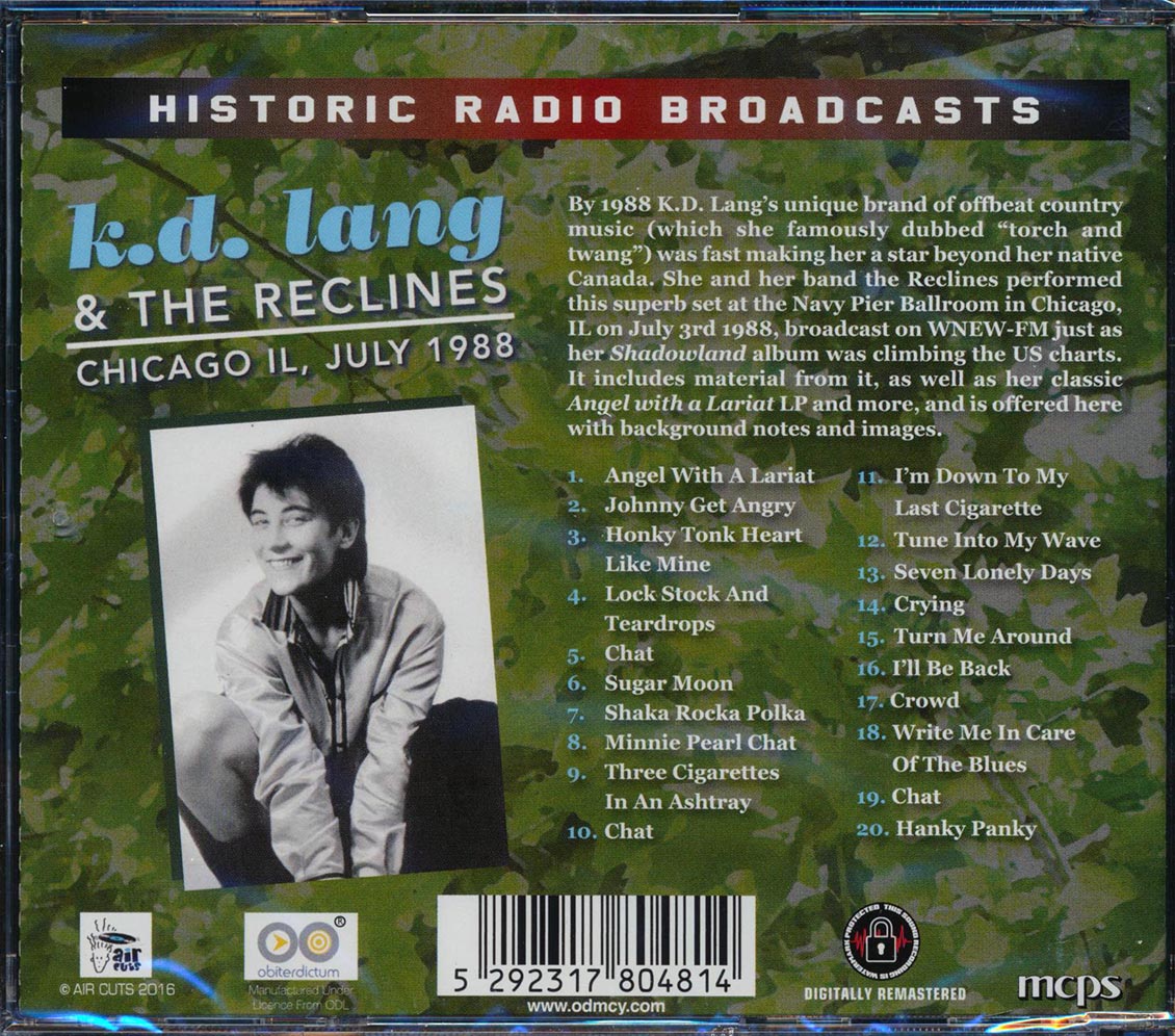 KD Lang & The Reclines - Chicago IL, July 1988 (remastered)