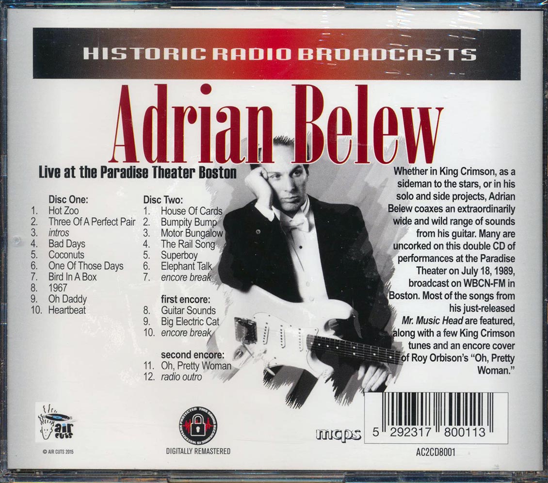 Adrian Belew - Live At The Paradise Theater Boston (2xCD) (remastered)