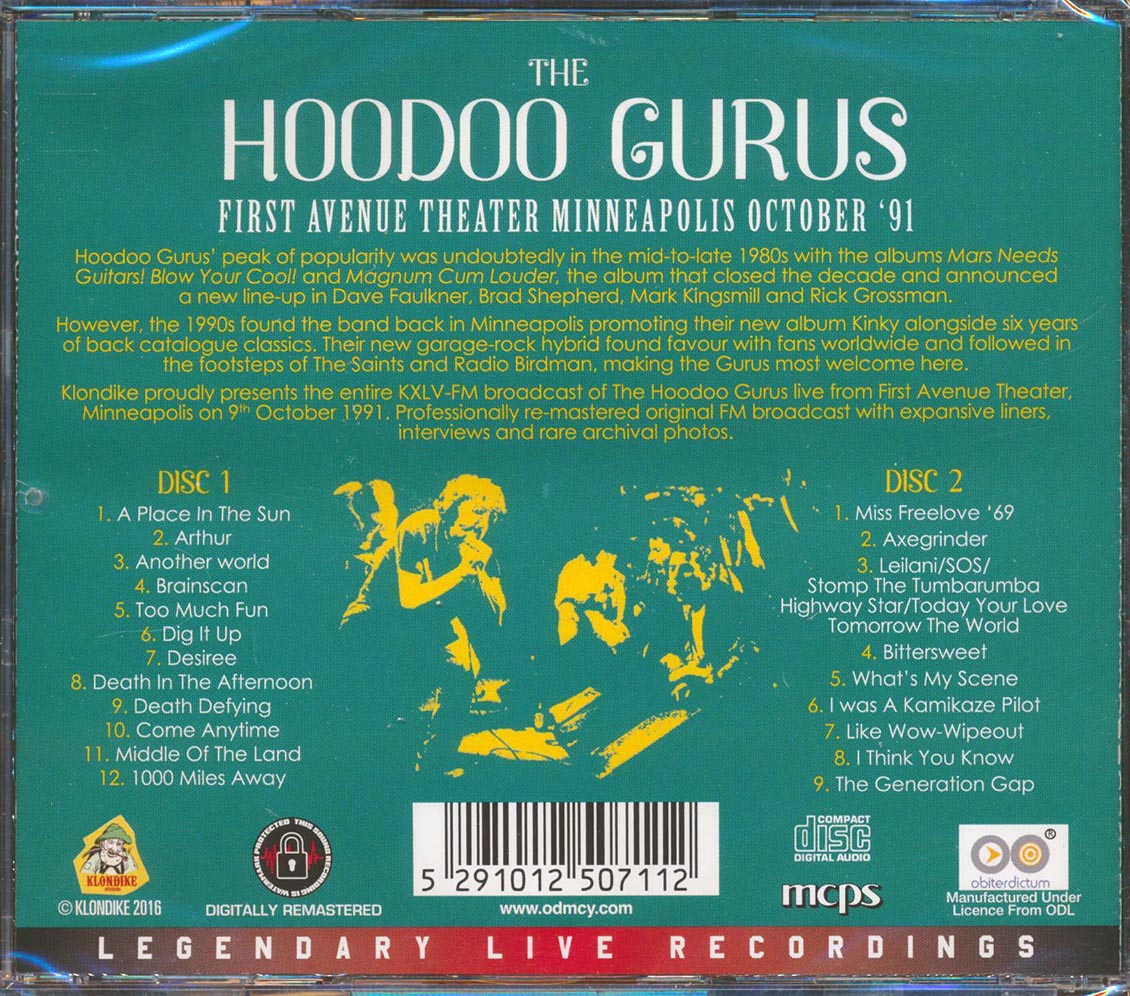 The Hoodoo Gurus - First Avenue Theater Minneapolis '91 (2xCD) (remastered)
