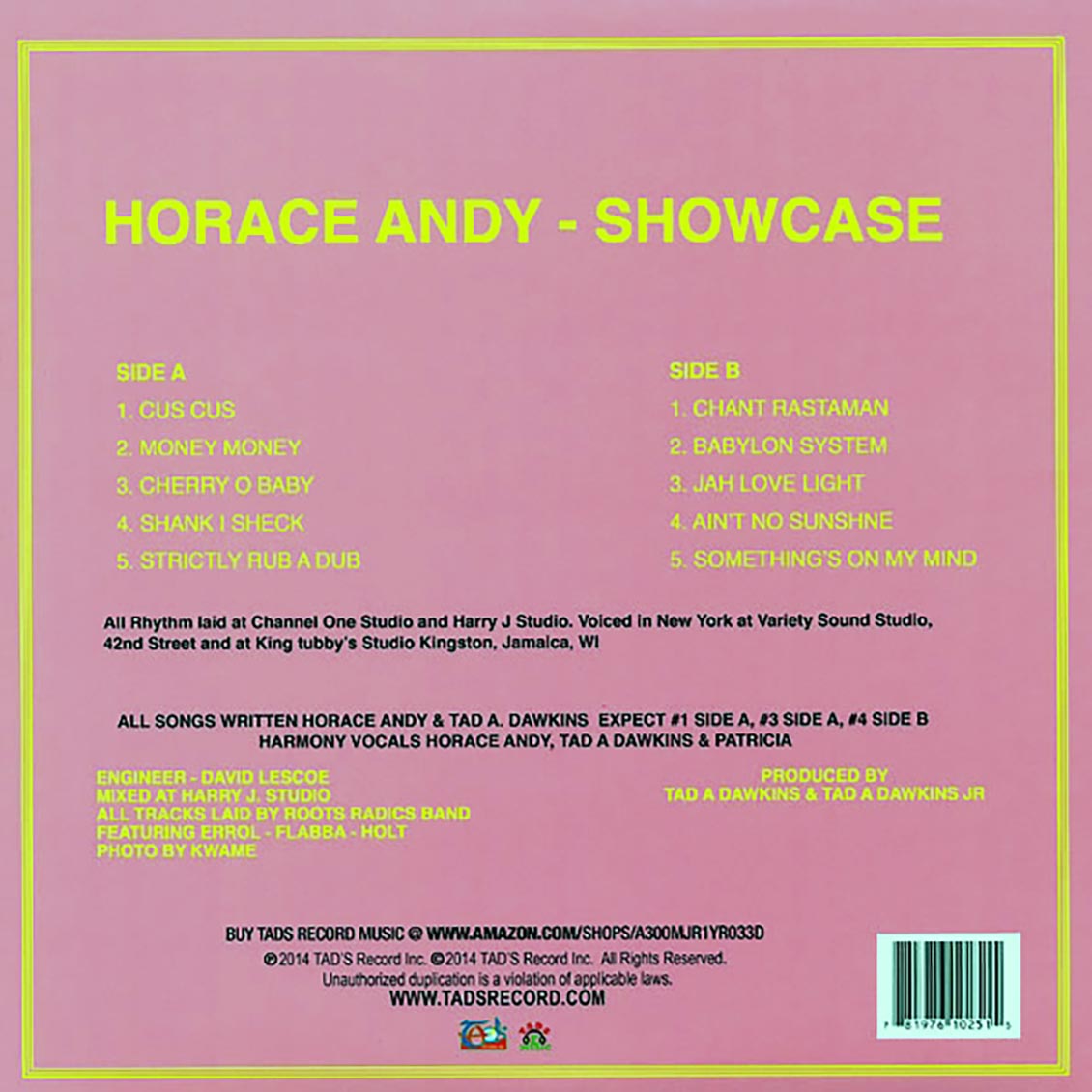 Horace Andy - Showcase (US press)