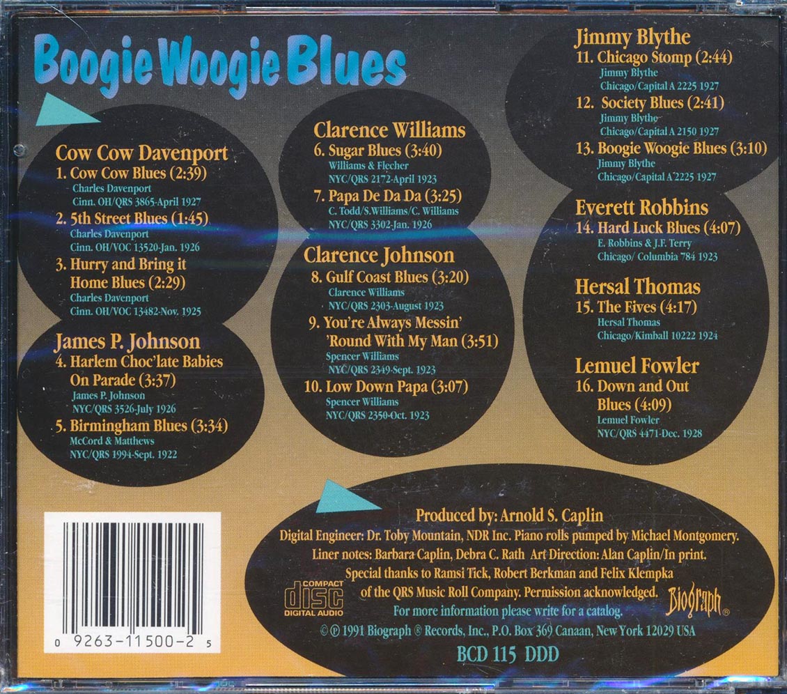 Cow Cow Davenport, Clarence Williams, Jimmy Blythe, Etc. - Boogie Woogie Blues