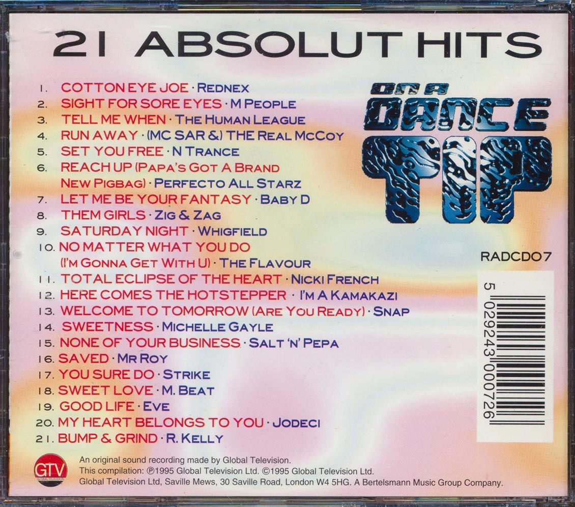 R Kelly, The Human League, M People, Etc. - On A Dance Tip (21 tracks)