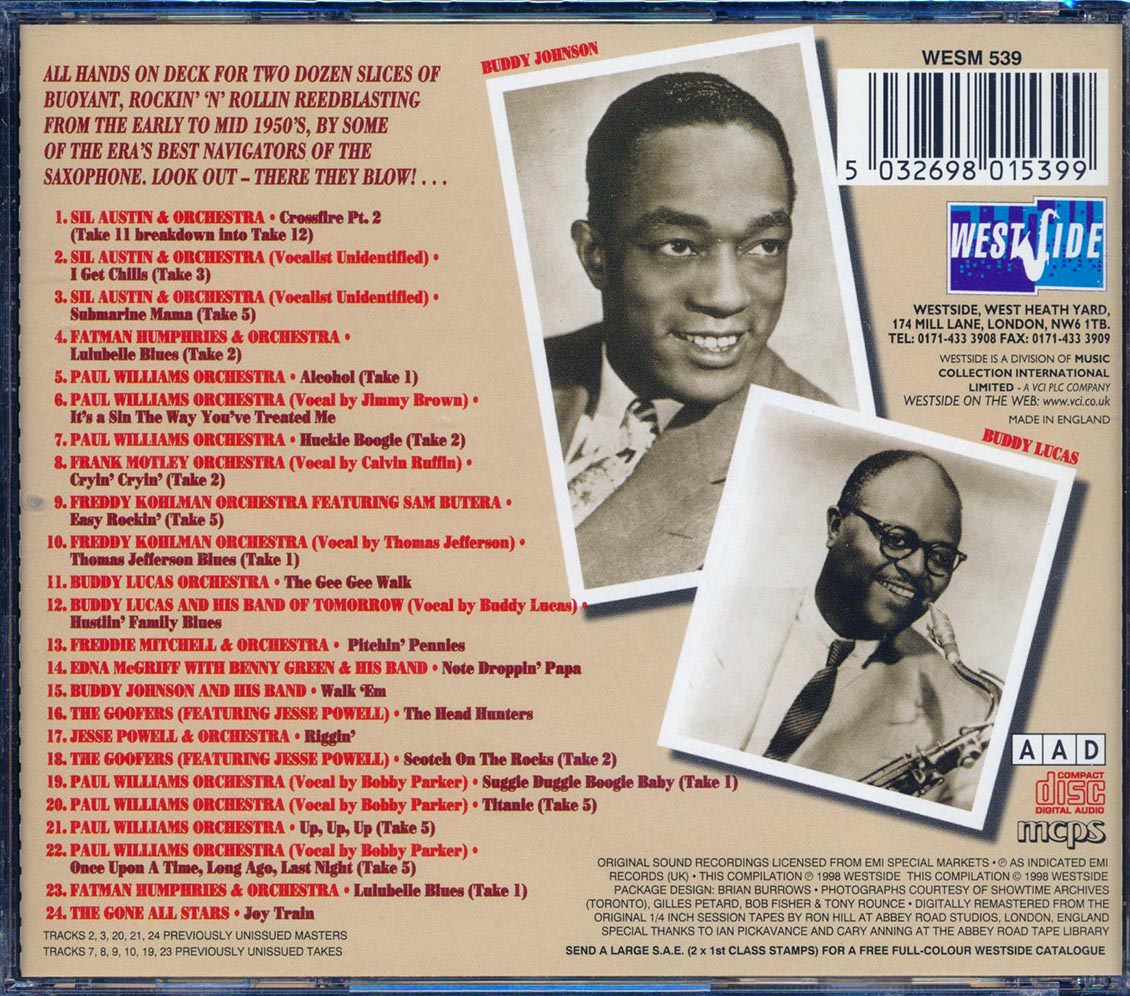 Vuddy Lucas, Sil Austin, Jesse Powell, Etc. - Titanic And 23 Other Unsinkable Sax Blasters From The Jubilee, Josie, Roulette Vaults (24 tracks)