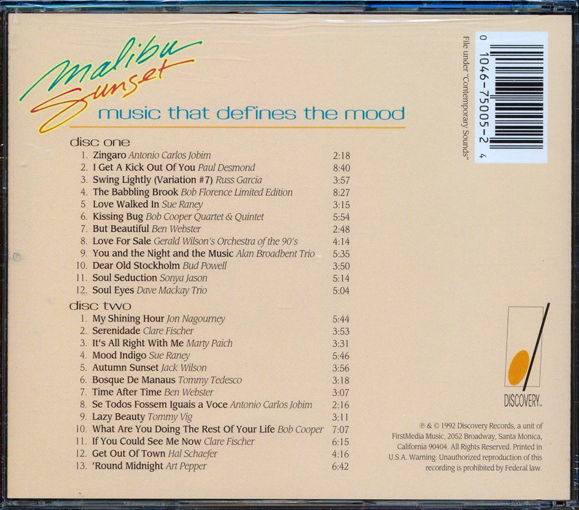 Art Pepper, Marty Paich, Ben Webster - Malibu Sunset (25 tracks) (2xCD)