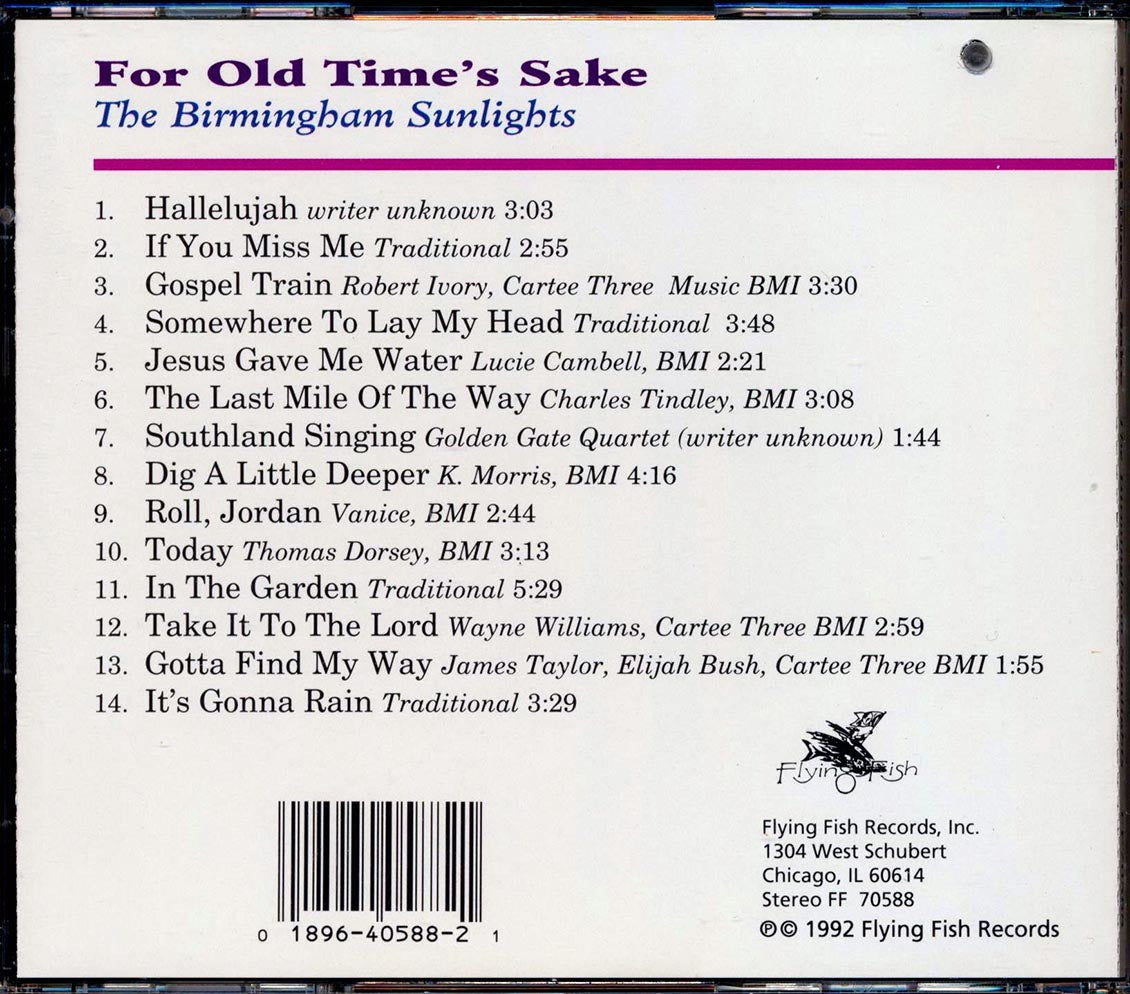 The Birmingham Sunlights - For Old Time's Sake (marked/ltd stock)