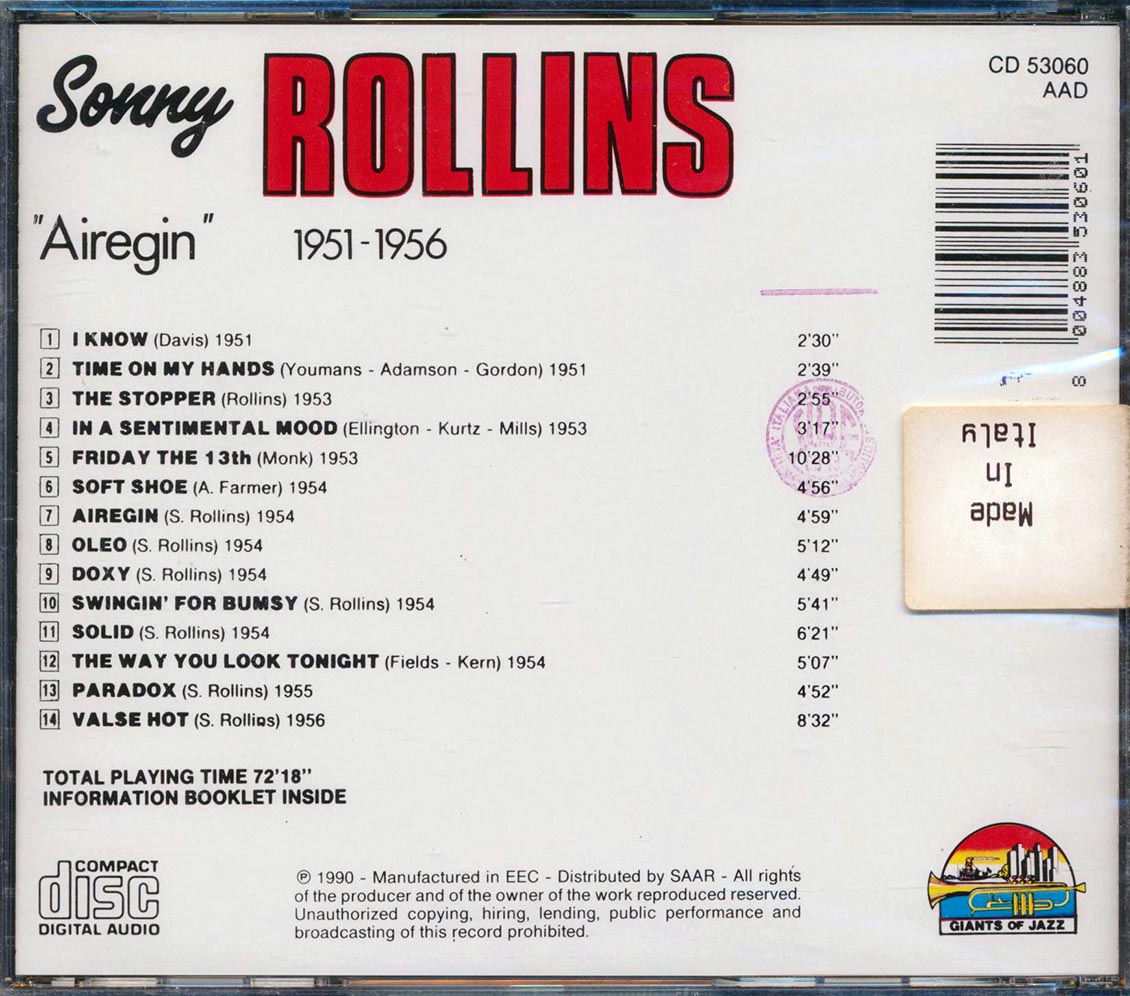 Sonny Rollins - Airegin 1951-1956