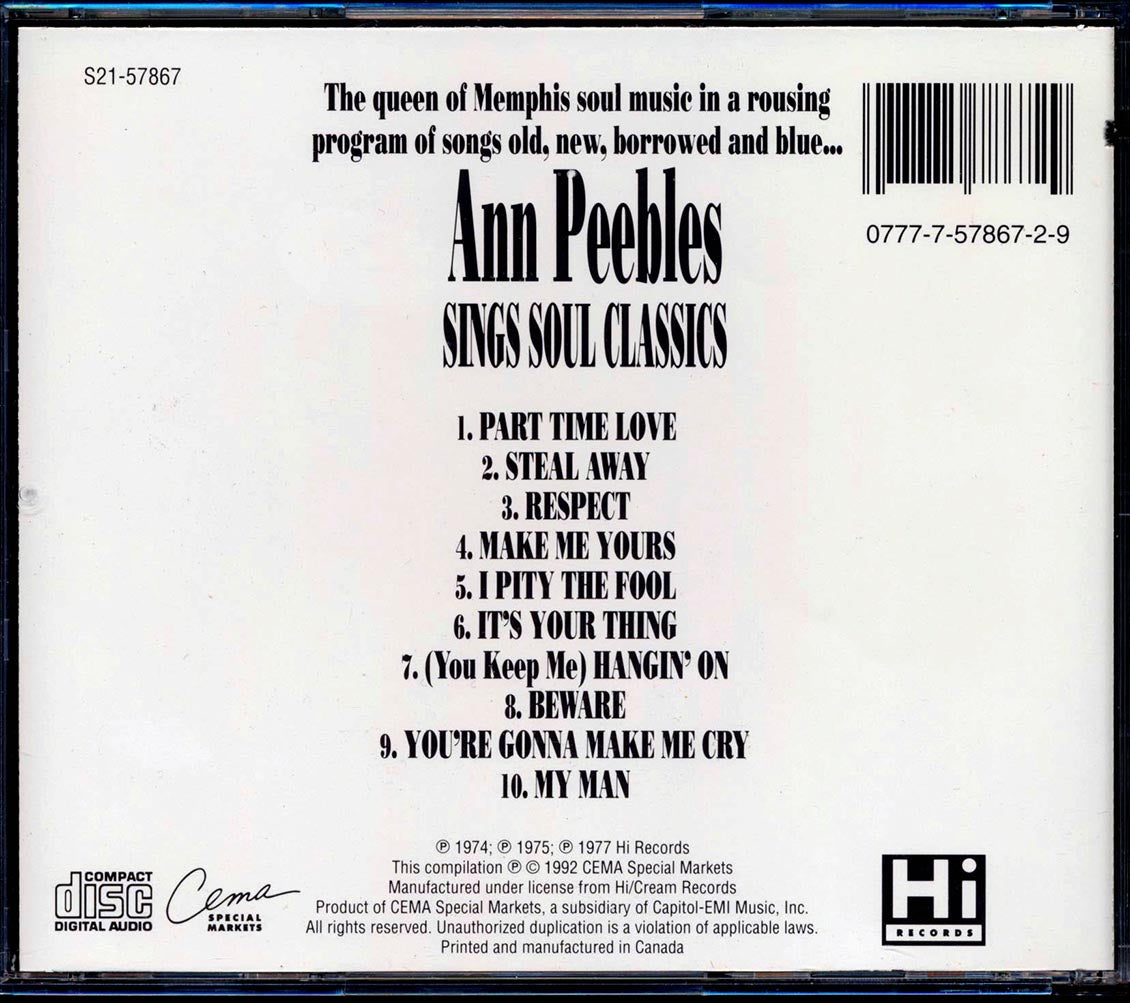 Ann Peebles - Sings Soul Classics (marked/ltd stock)