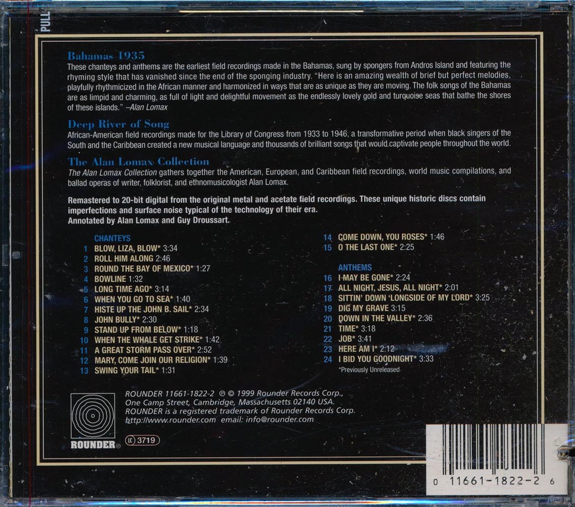 Alan Lomax - Deep River Of Songs Bahamas 1935: Chanteys And Anthems From Andros And Cat Island