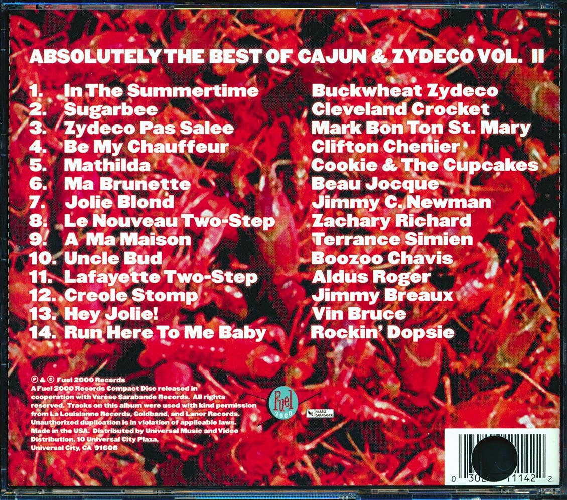 Buckwheat Zydeco, Boozoo Chavis, Vin Bruce, Clifton Chenier, Cookie & The Cupcakes, Etc. - Absolutely The Best Of Cajun & Zydeco Volume 2 (marked/ltd stock)