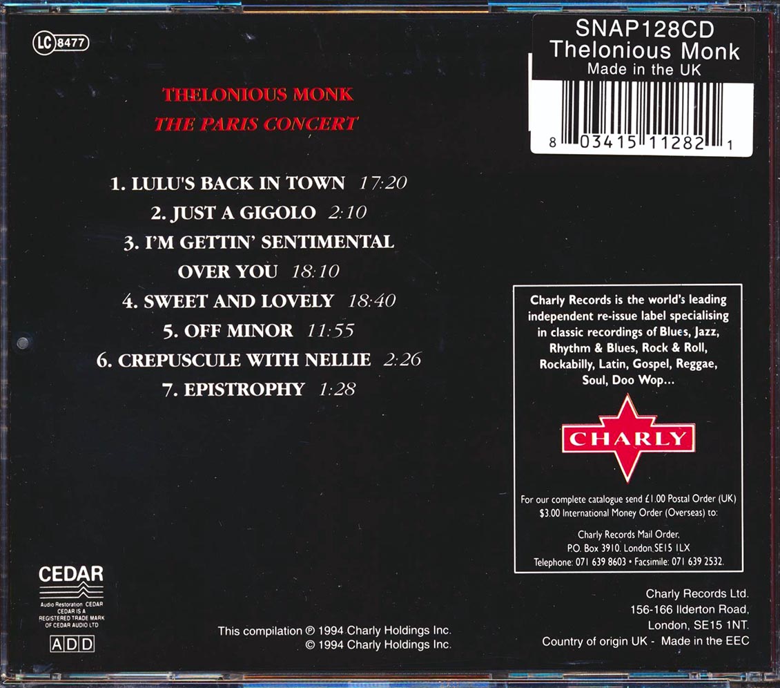 Thelonious Monk - The Paris Concert