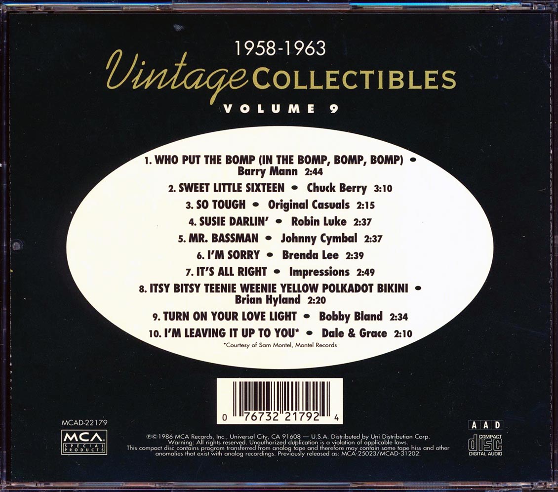 Chuck Berry, Brenda Lee, Barry Mann, Etc. - Vintage Collectibles Volume 9: 1958-1963