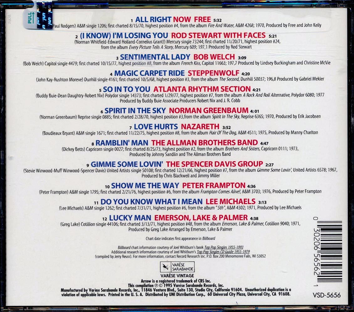 Peter Frampton, Rod Stewart, The Allman Brothers Band, Nazareth, Etc. - All Rock & Roll Classics Volume 2: Arrow 93.7 FM
