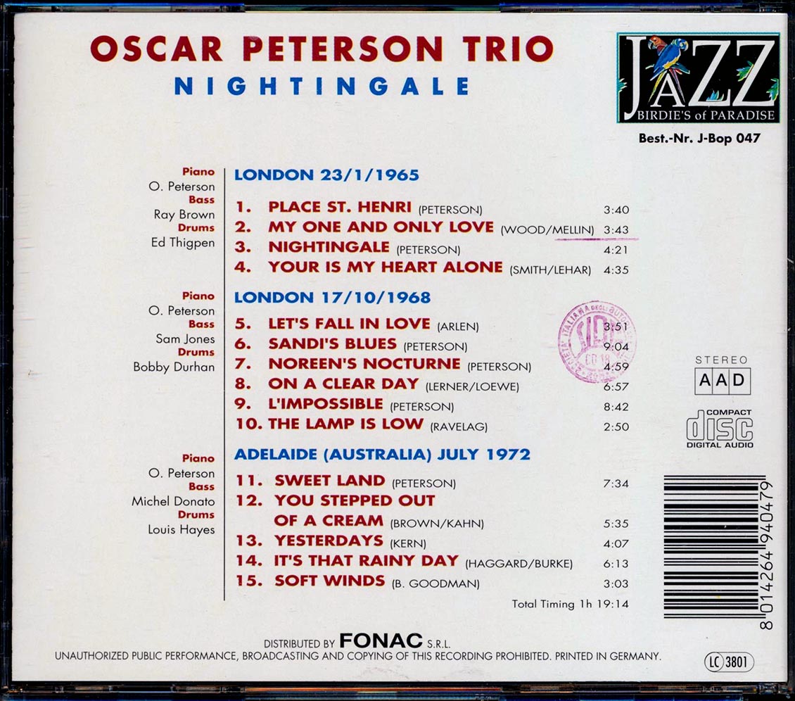 Oscar Peterson Trio - Nightingale