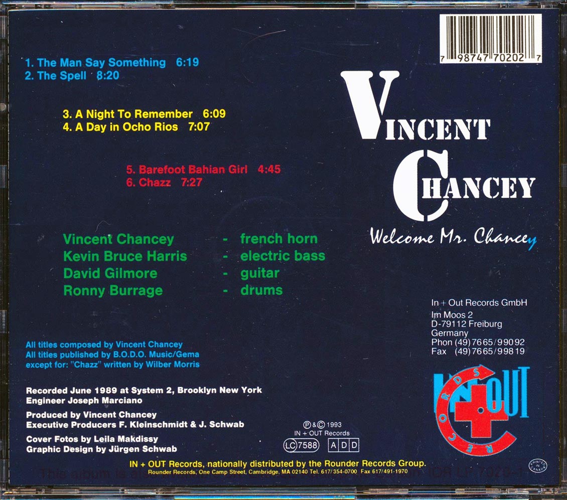 Vincent Chancey - Welcome Mr. Chancey