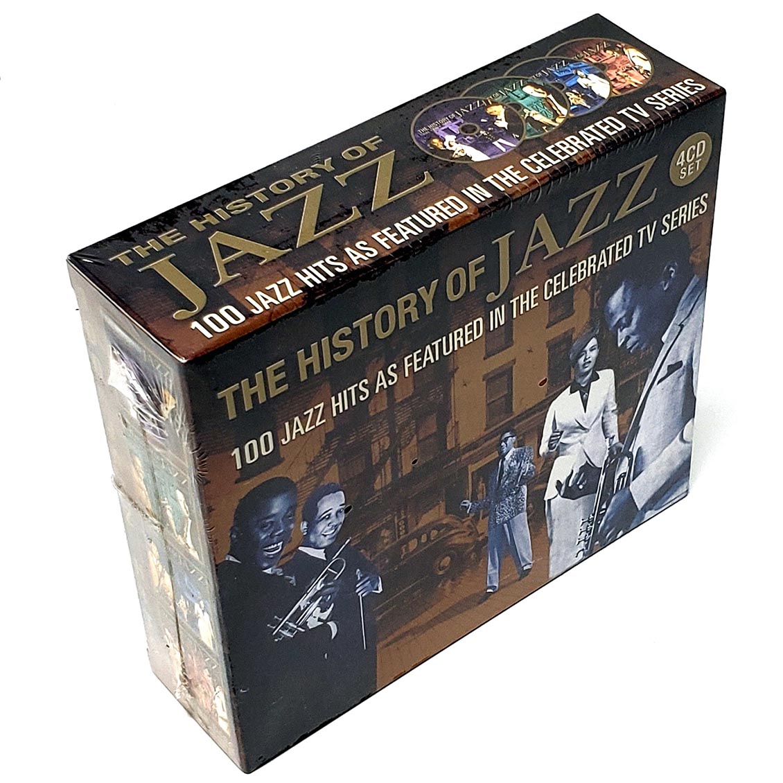 Louis Armstrong, Benny Goodman, Artie Shaw, Charlie Parker, Etc. - The History Of Jazz: 100 Jazz Hits As Featured In The Celebrated TV Series (100 tracks) (4xCD) (box set)