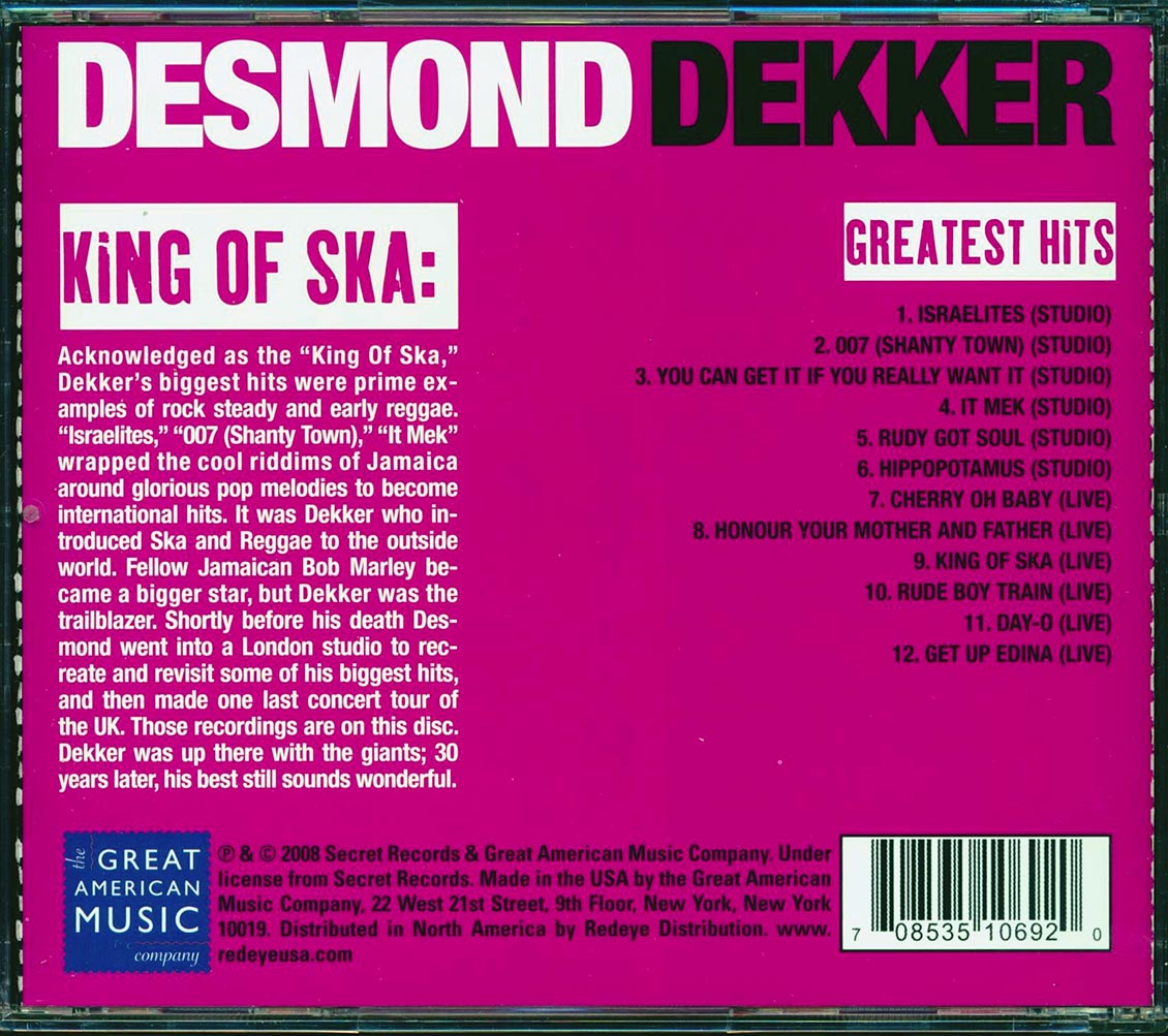 Desmond Dekker - King Of Ska: Greatest Hits