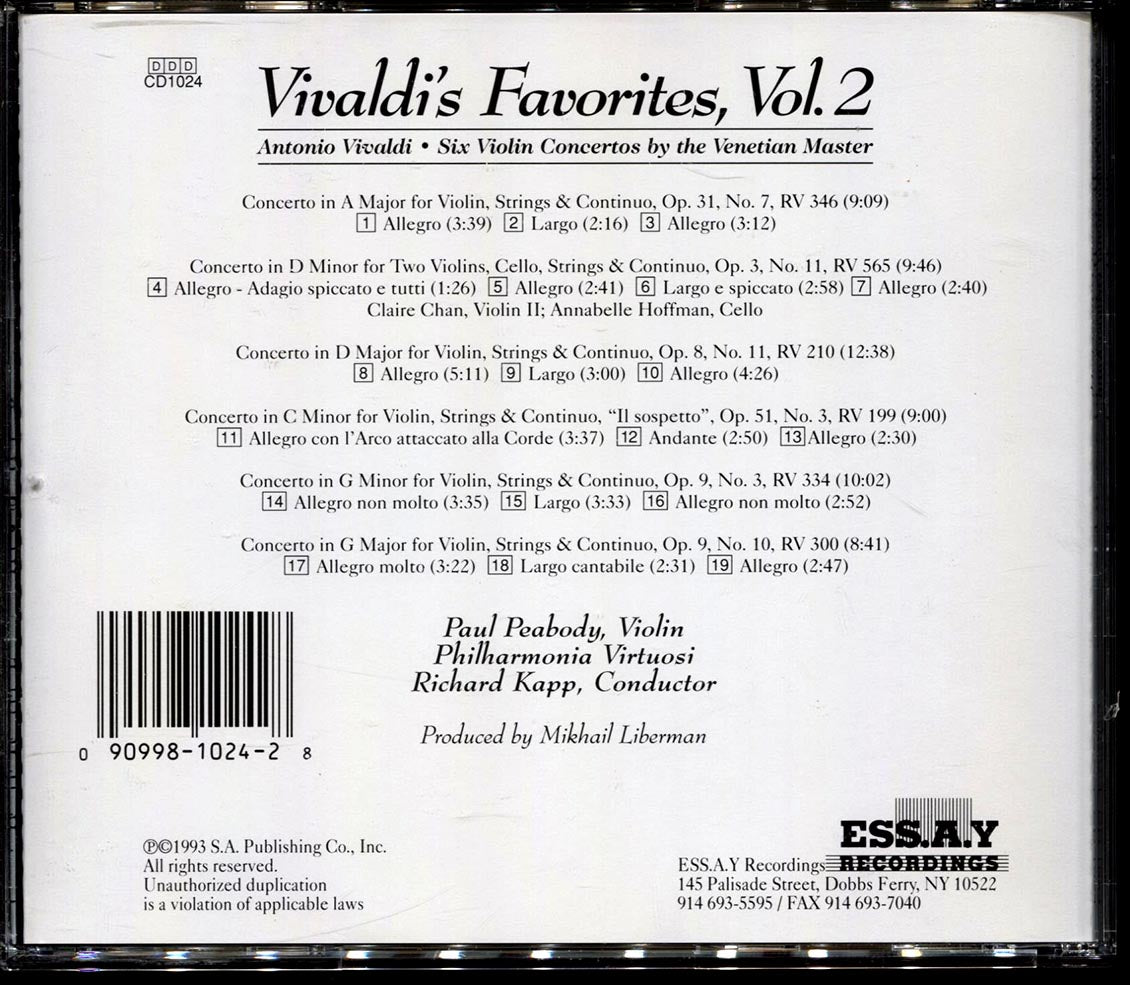 Antonio Vivaldi - Vivaldi's Favorites Volume 2