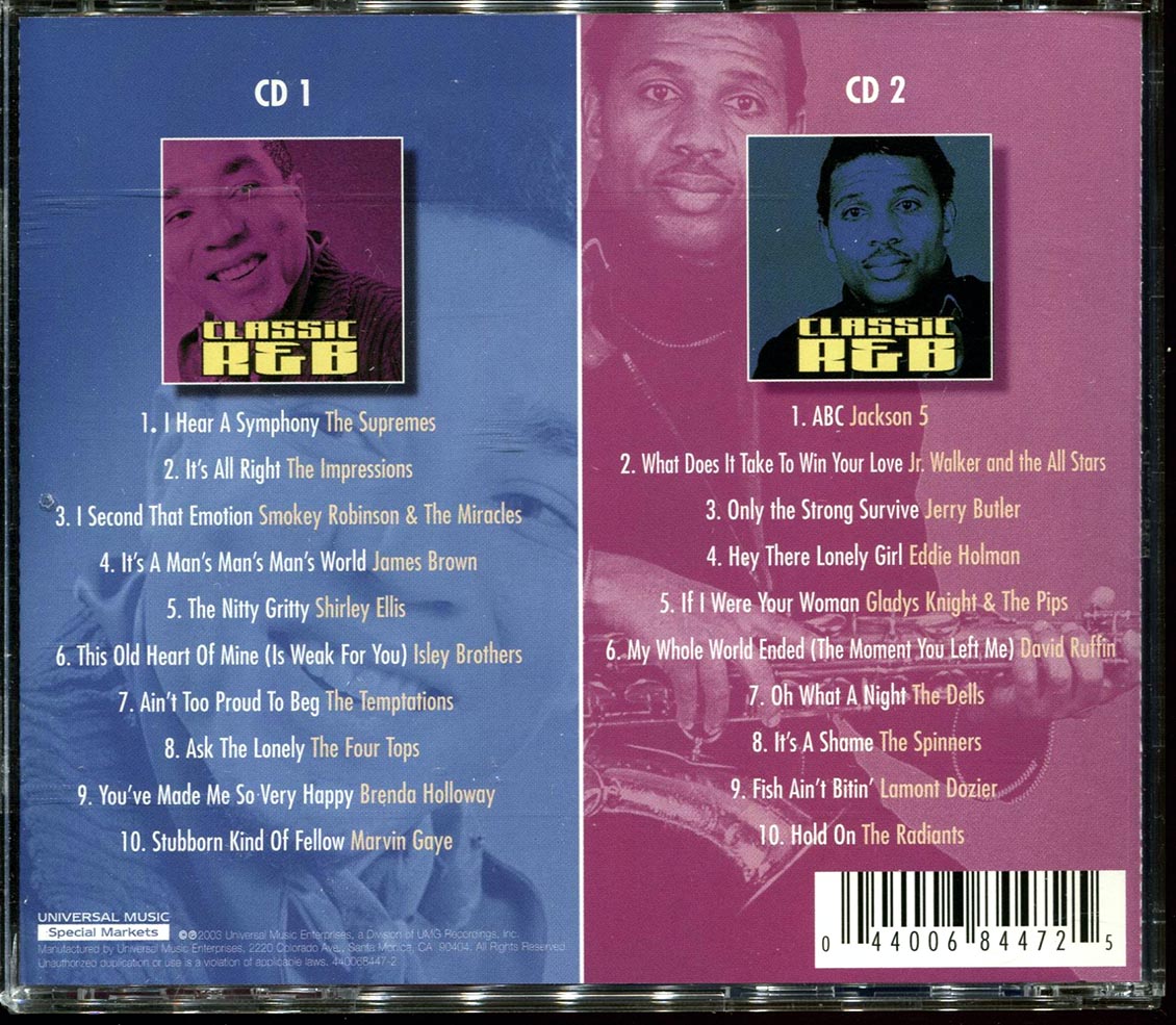 James Brown, The Supremes, The Dells, The Spinners, Smokey Robinson & The Miracle, Etc. - Classic R&B (20 tracks) (2xCD)