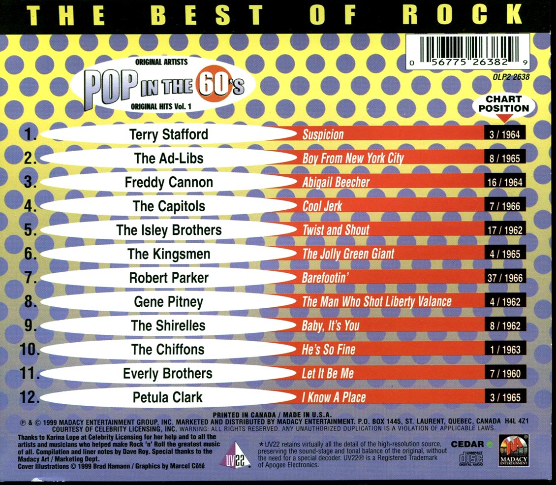 Gene Pitney, The Everly Brothers, Petula Clark, The Kingsmen, The Chiffons, Etc. - Pop In The 60's Volume 1