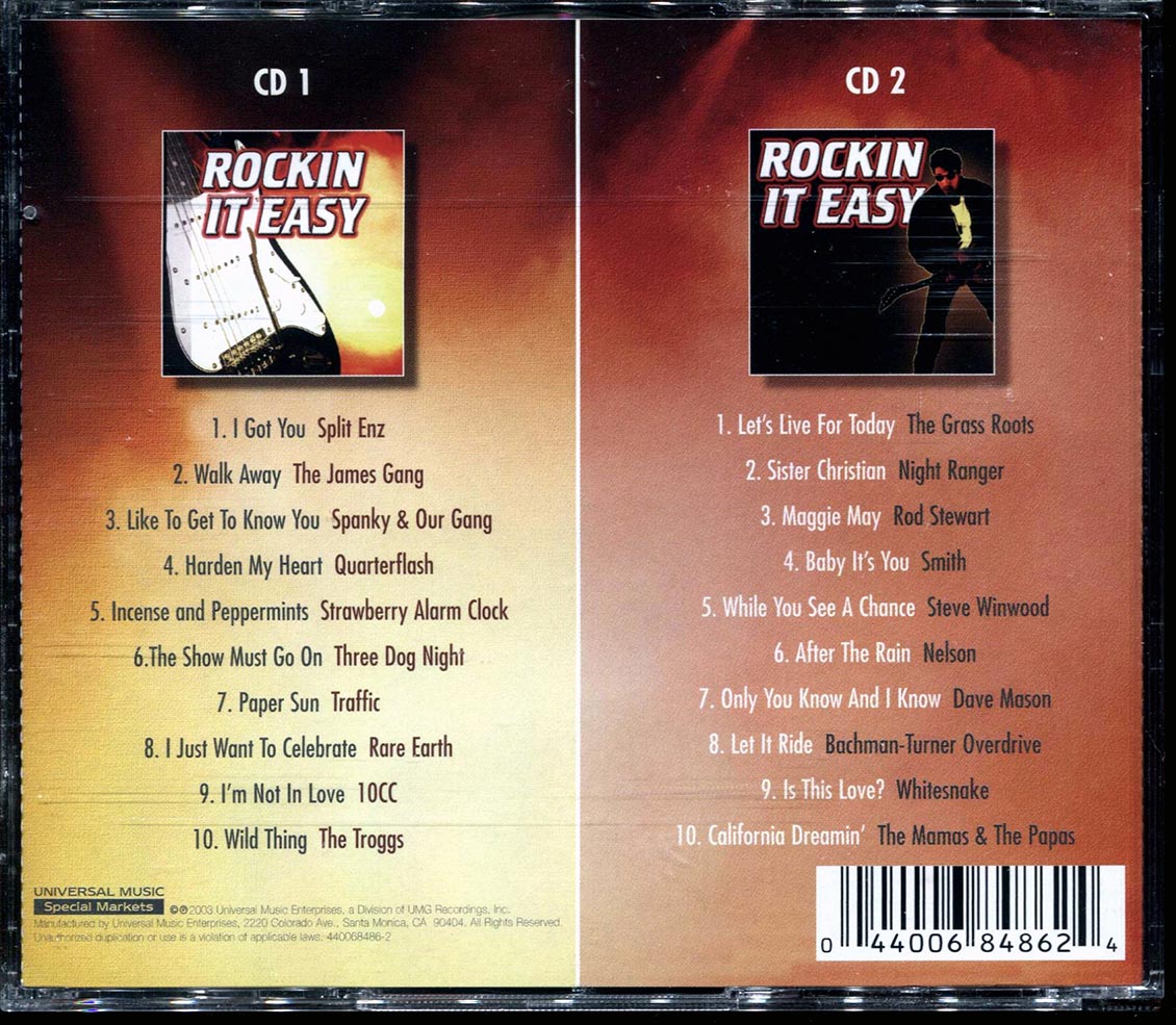 Rod Stewart, Steve Sinwood, Whitesnake, Night Ranger, 10CC, Split Enz, Etc. - Rockin It Easy (20 tracks) (2xCD)