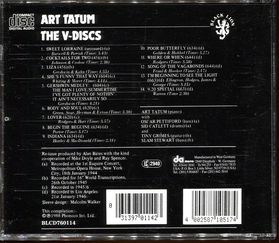 Art Tatum - The V-Discs