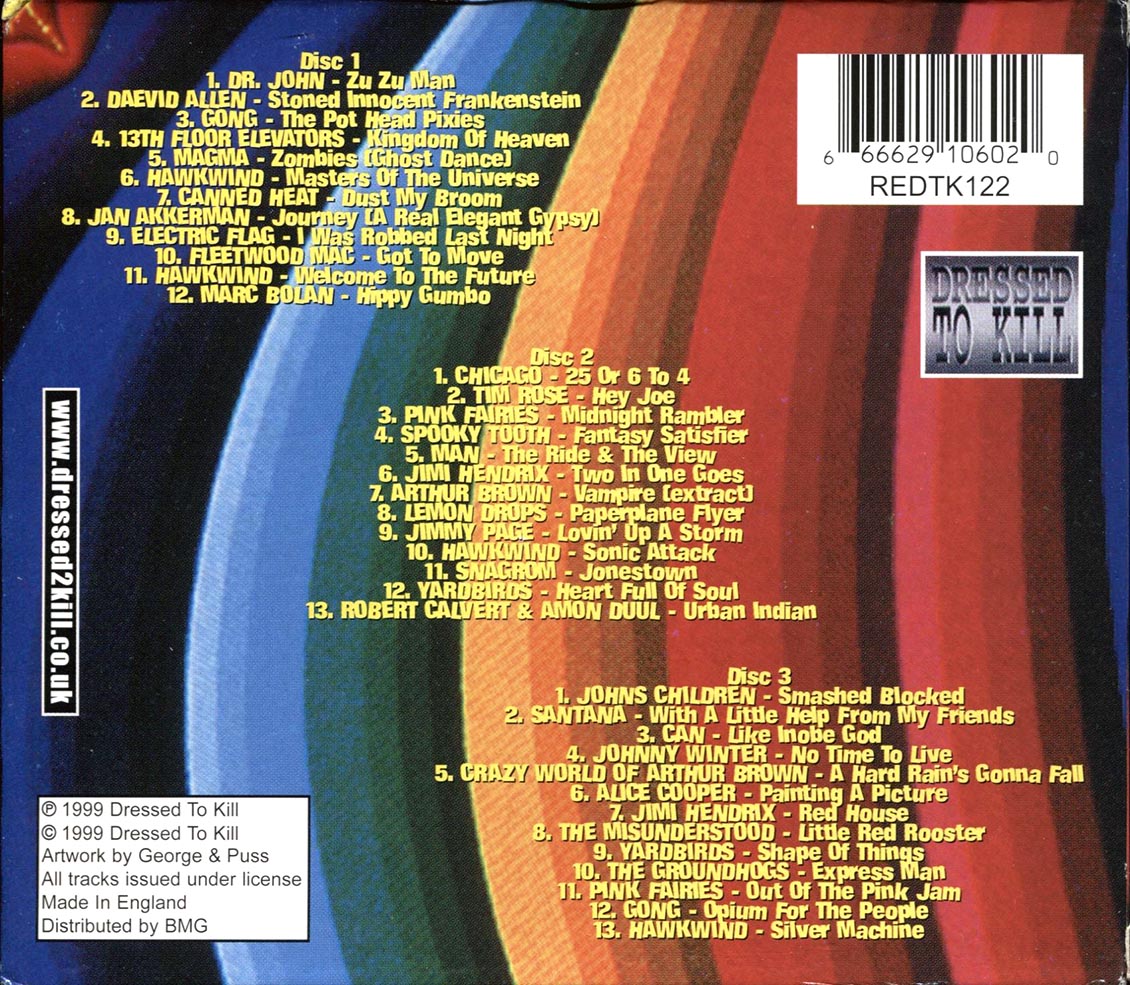Jimi Hendrix, Gong, Hawkwind, Dr. John, The Yardbirds, Etc. - Acid: The Final Frontier, The Psychedelic Sounds Of The 60's And 70's (38 tracks) (3xCD)