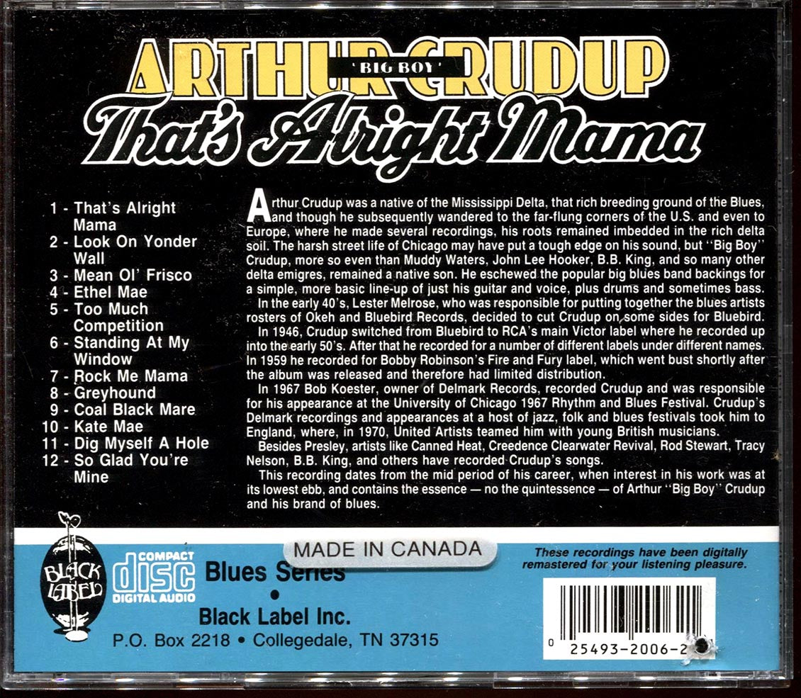Arthur Big Boy Crudup - That's Alright Mama (marked/ltd stock)