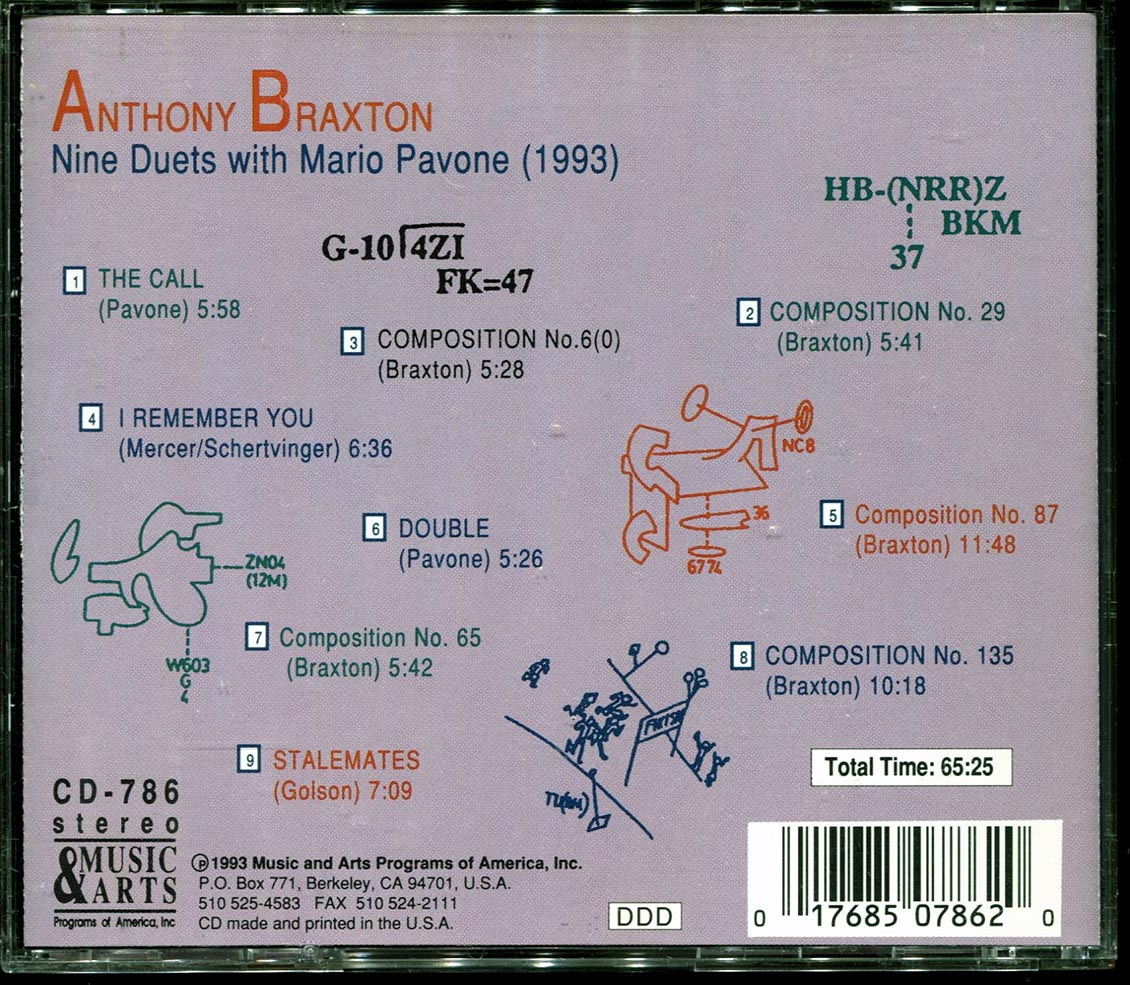 Anthony Braxton, Mario Pavone - Nine Duets With Mario Pavone