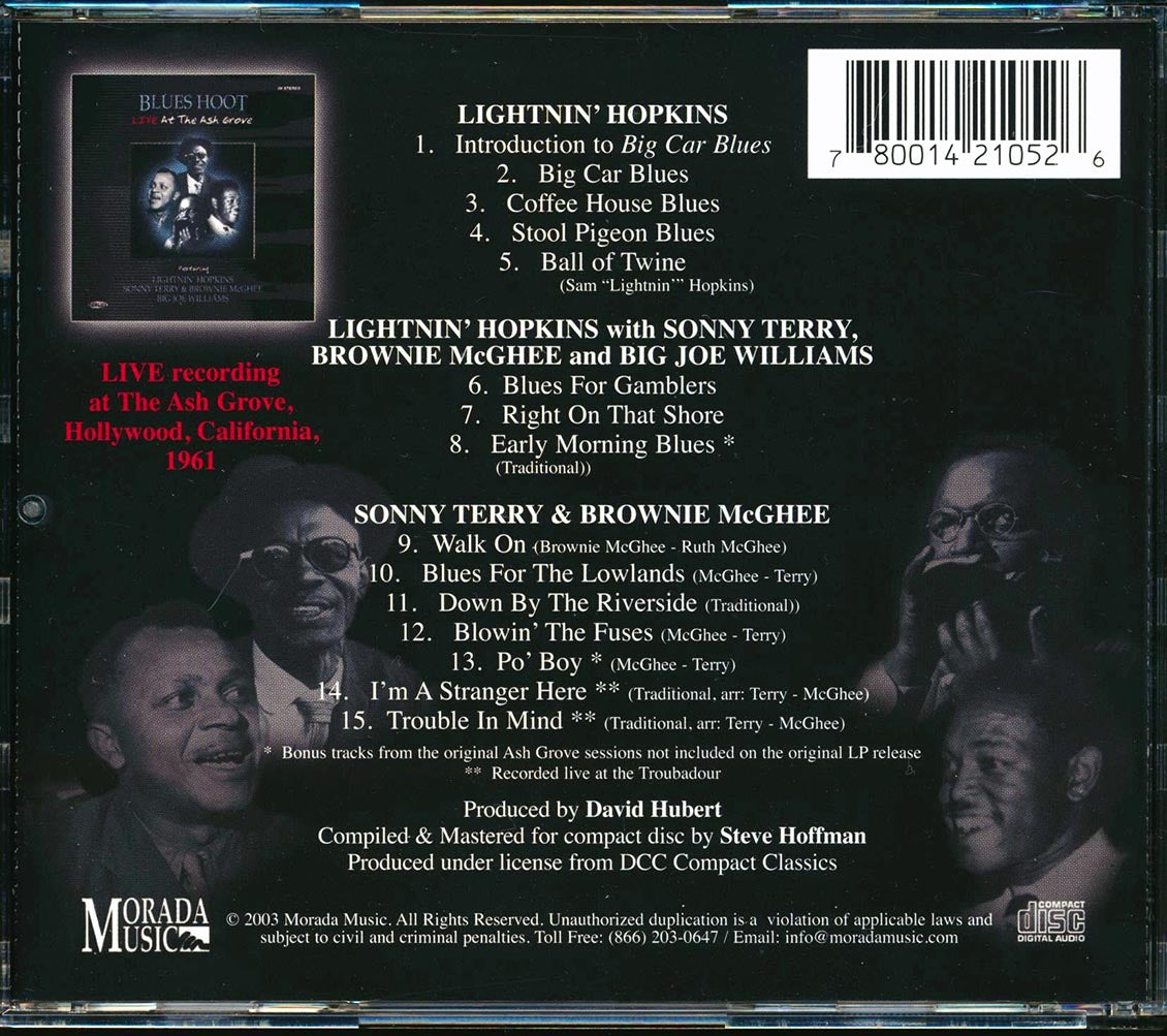 Lightnin' Hopkins, Sonny Terry & Brownie McGhee, Big Joe Williams - Blues Hoot: Live At The Ash Grove