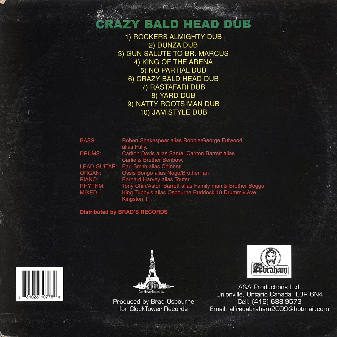 King Tubby, The Roots Radics - Crazy Bald Head Dub