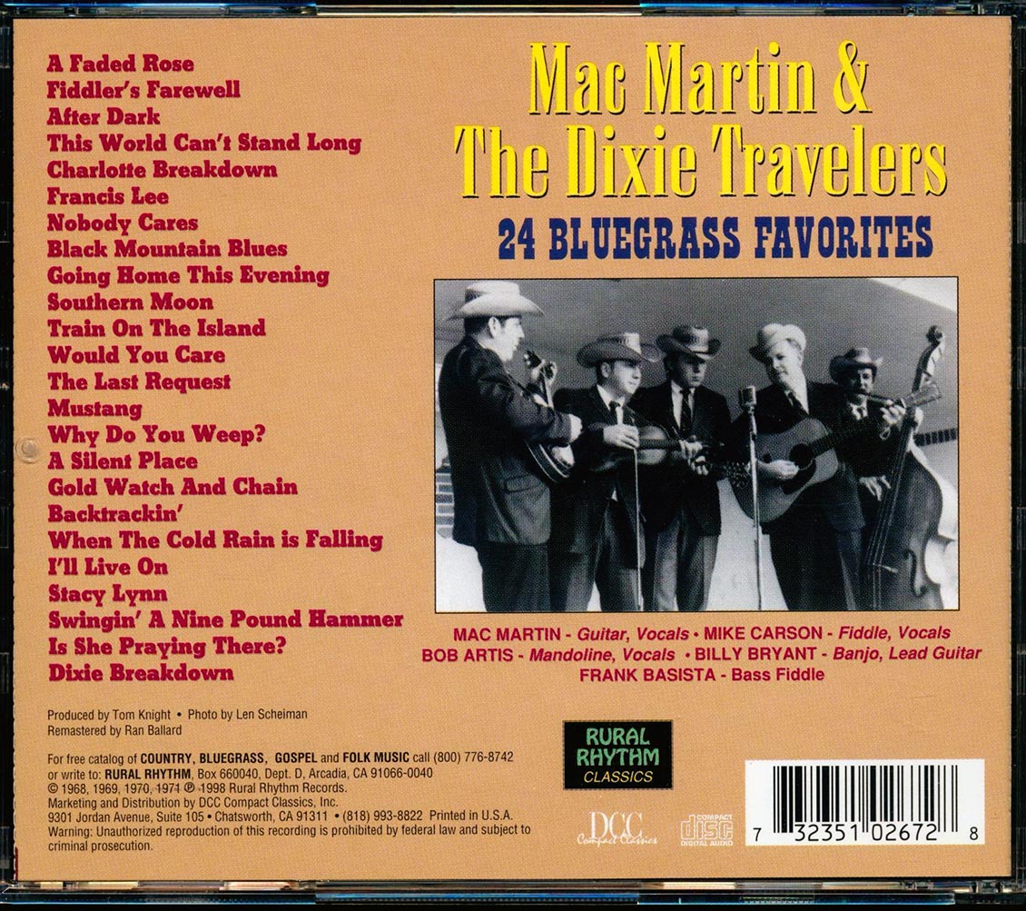 Mac Martin & The Dixie Travelers - 24 Bluegrass Favorites