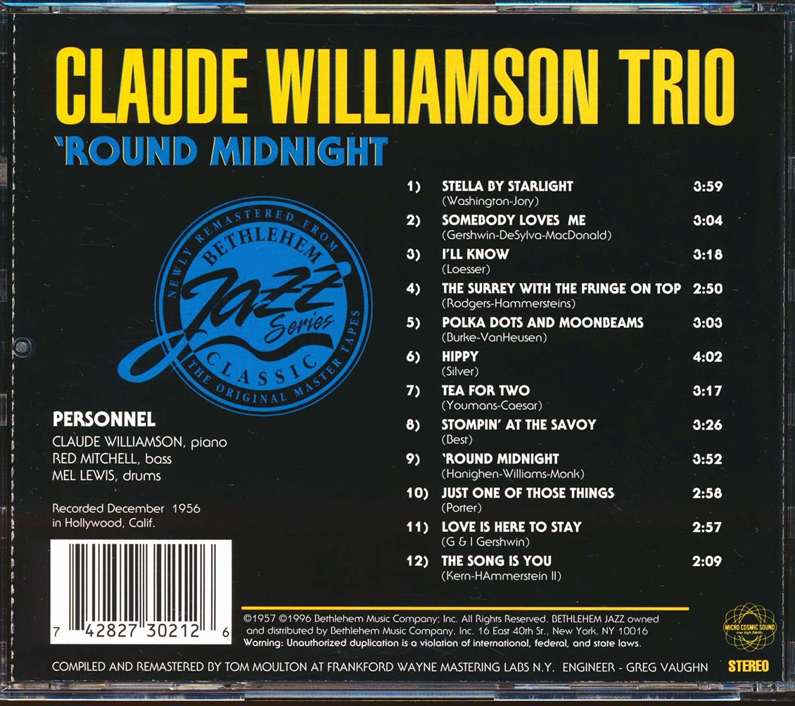 Claude Williamson Trio - Round Midnight