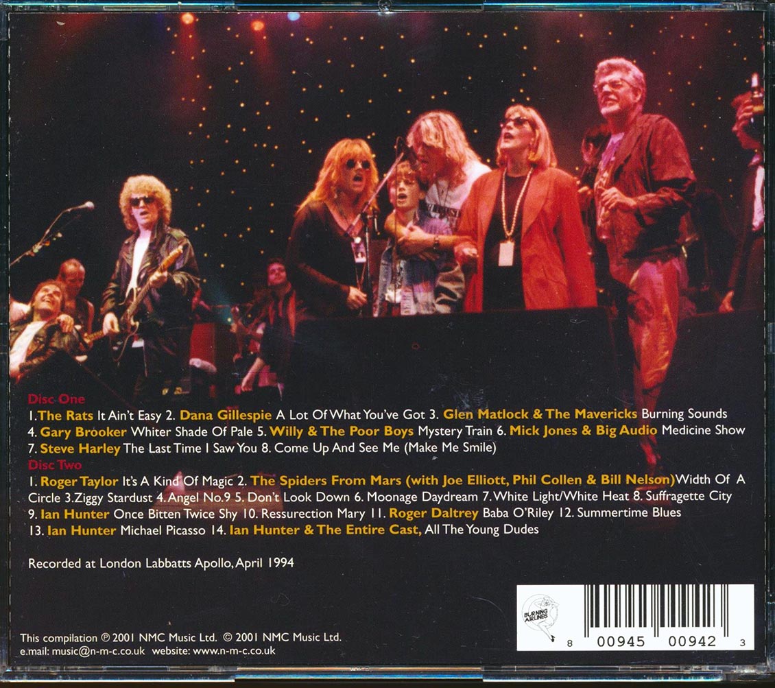Roger Daltrey, The Rats, Ian Hunter, Willy & The Poor Boys, Etc. - The Mick Ronson Memorial Concert (22 tracks) (3xCD)