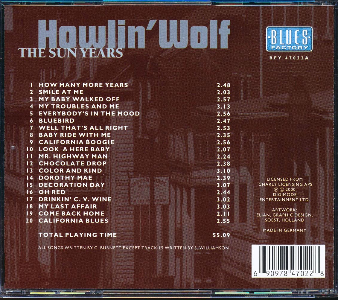 Howlin' Wolf - The Sun Years (20 tracks)