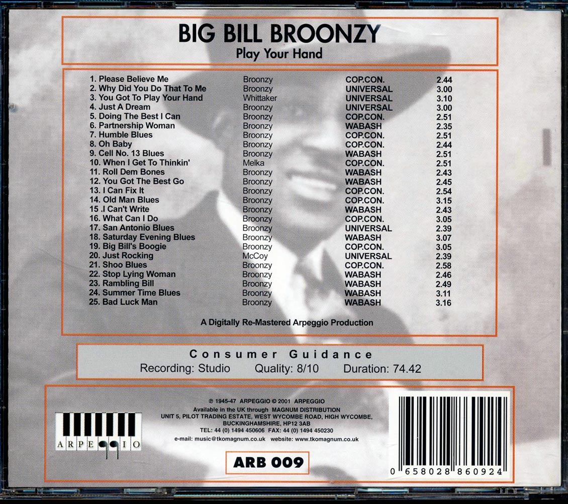 Big Bill Broonzy - Play Your Hand (25 tracks)