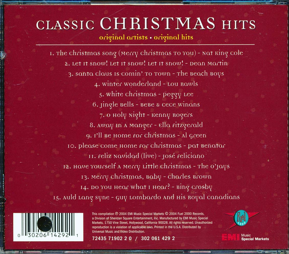 Nat King Cole, The Beach Boys, Dean Martin, Bing Crosby, Lou Rawls, Etc. - Classic Christmas Hits (marked/ltd stock)