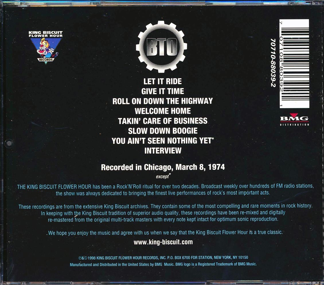 Bachman Turner Overdrive - King Biscuit Flower Hour Presents Bachman Turner Overdrive