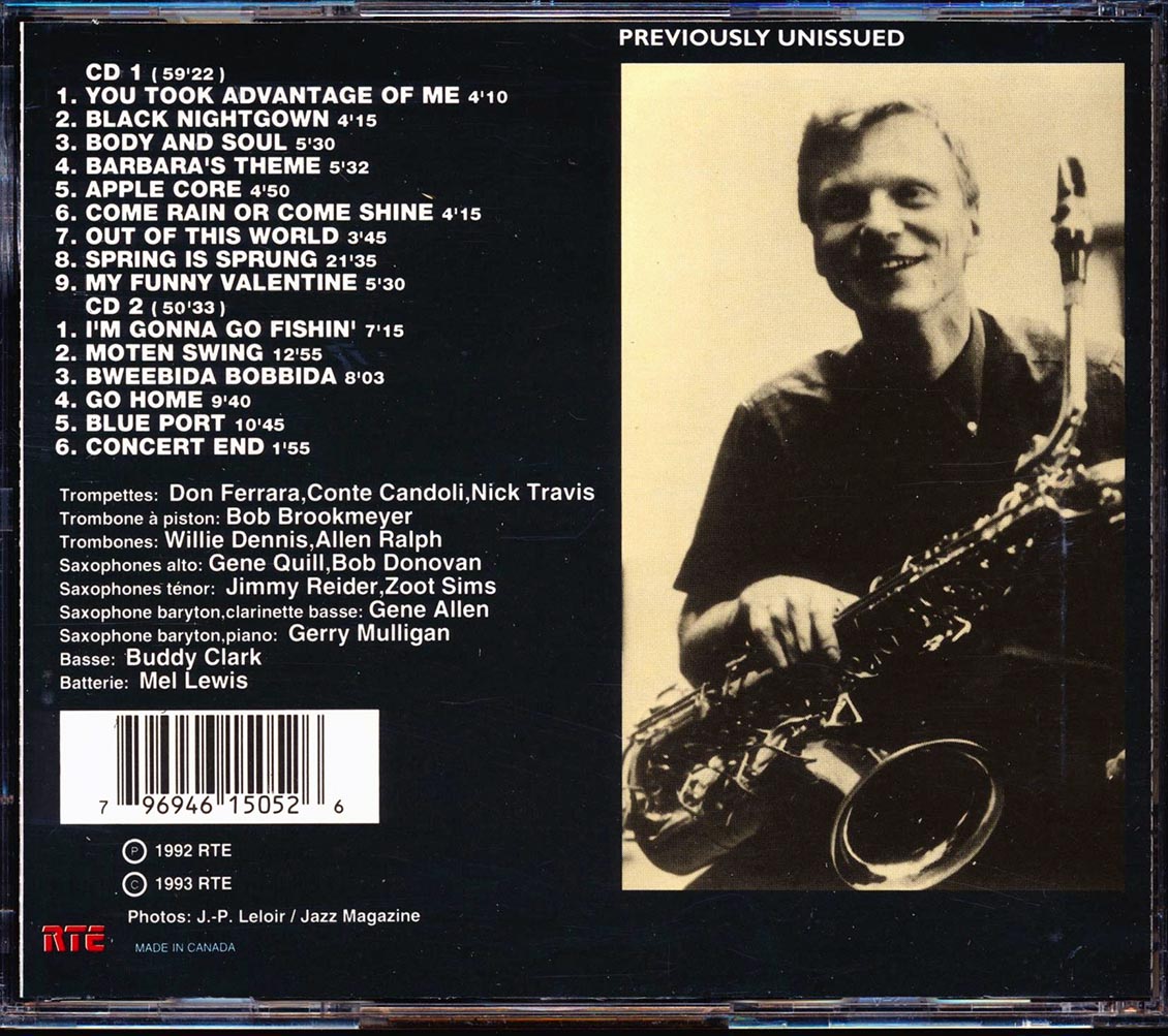 Gerry Mulligan & The Concert Jazz Band Featuring Zoot Sims - En Concert Avec Europe1: Olympia 19 Novembre 1960 (2xCD)