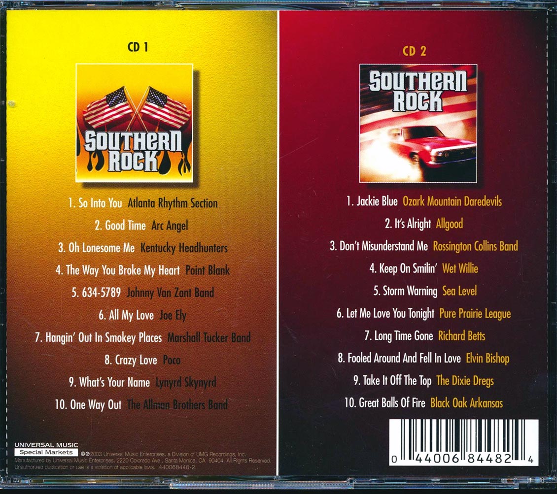 Lynyrd Skynyrd, The Allman Brothers, Joe Ely, The Dixie Dregs, Sea Level, Etc. - Southern Rock (20 tracks) (2xCD)