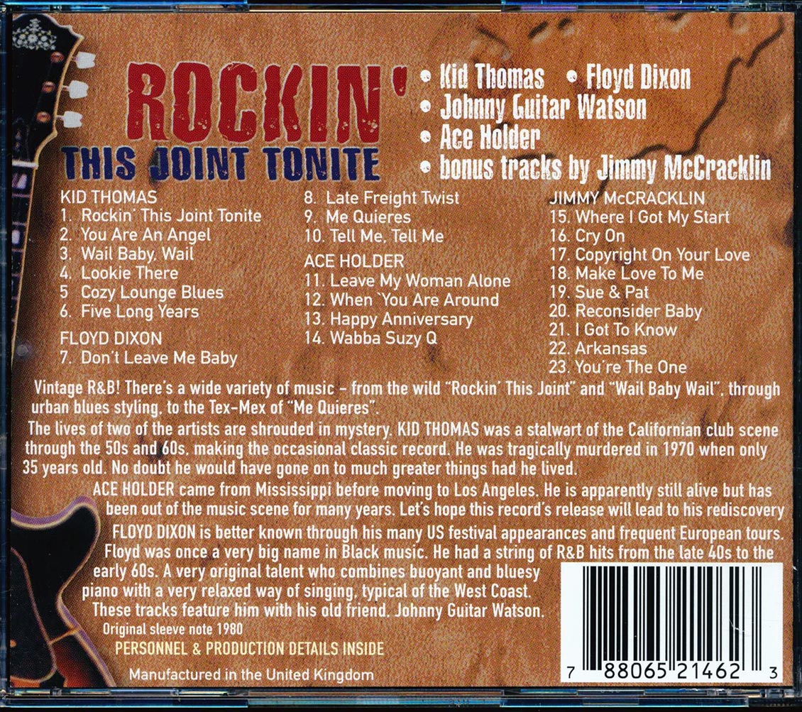 Kid Thomas, Floyd Dixon, Johnny Guitar Watson, Ace Holder, Jimmy McCracklin - Rockin' This Joint Tonite