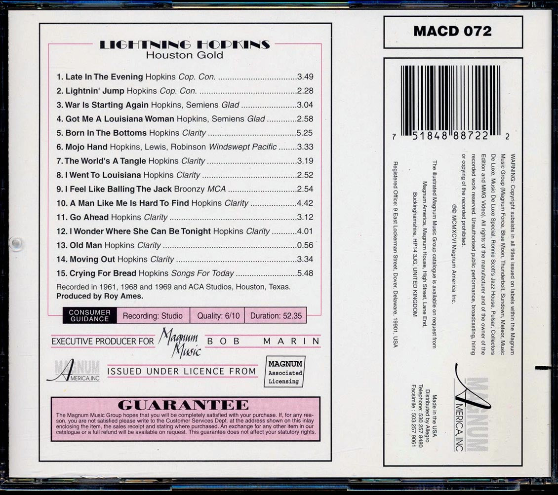 Lightnin' Hopkins - Houston Gold (marked/ltd stock)