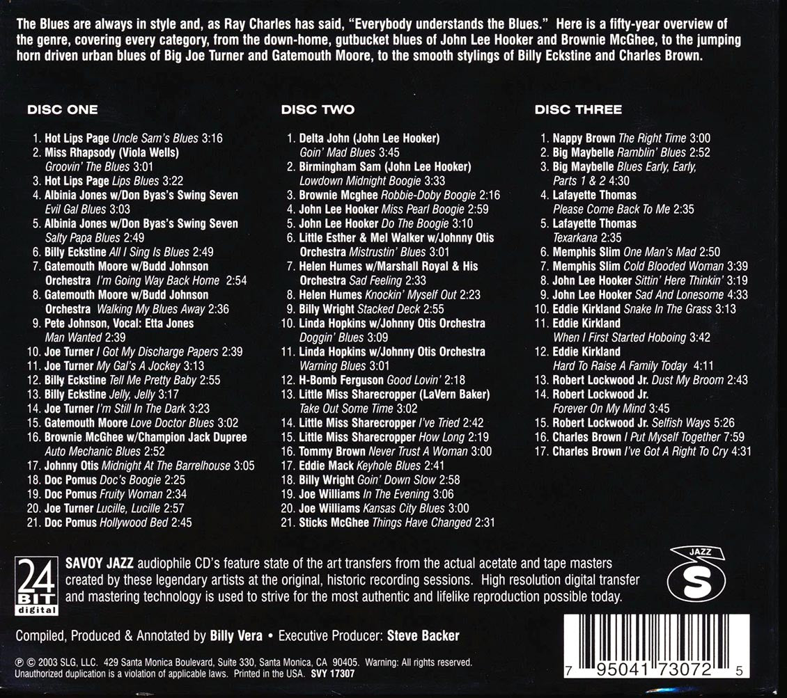 John Lee Hooker, Memphis Slim, Johnny Otis, Joe Turner, Etc. - Savoy Blues 1944-1994 (59 tracks) (3xCD) (audiophile) (deluxe 4-fold digipak) (remastered)