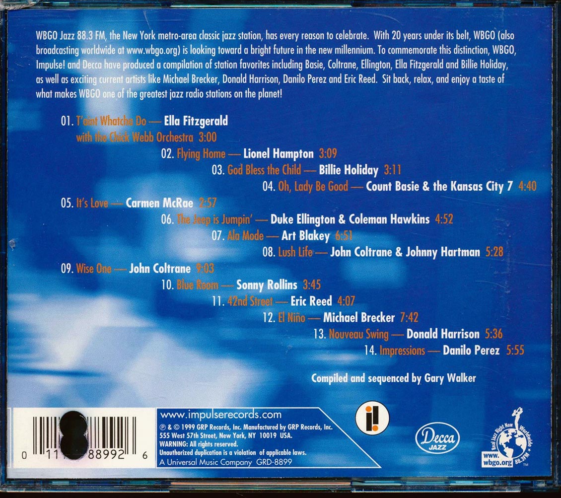 Billie Holiday, Carmen McRae, John Coltrane, Art Blakey, Etc. - WBGO 88.3 FM: Real Jazz, Right Now (promo) (marked/ltd stock)