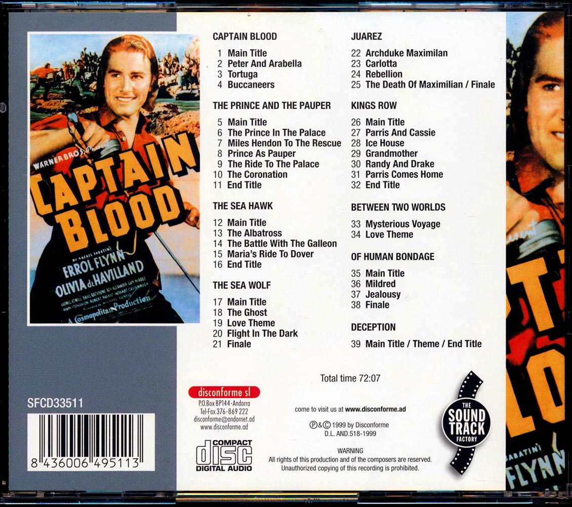 Erich Wolfgang Korngold - Captain Blood (plus The Prince & The Pauper, The Sea Hawk, The Sea Wolf, Juarez, Etc.)