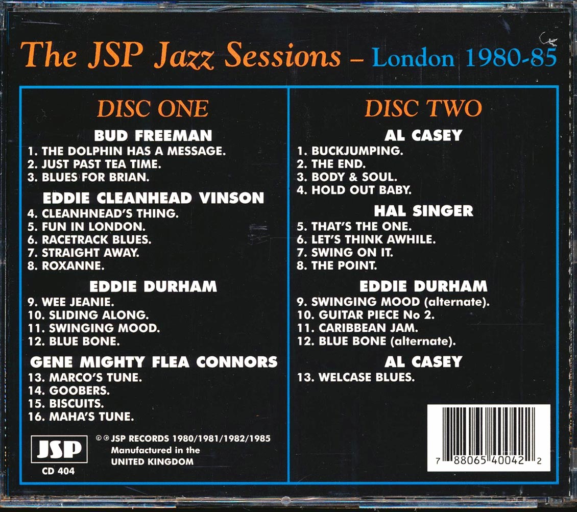 Bud Freeman, Eddie Cleanhead Vinson, Eddie Durham, Etc. - The JSP Jazz Sessions Volume 2: London 1980-85 (29 tracks) (2xCD)
