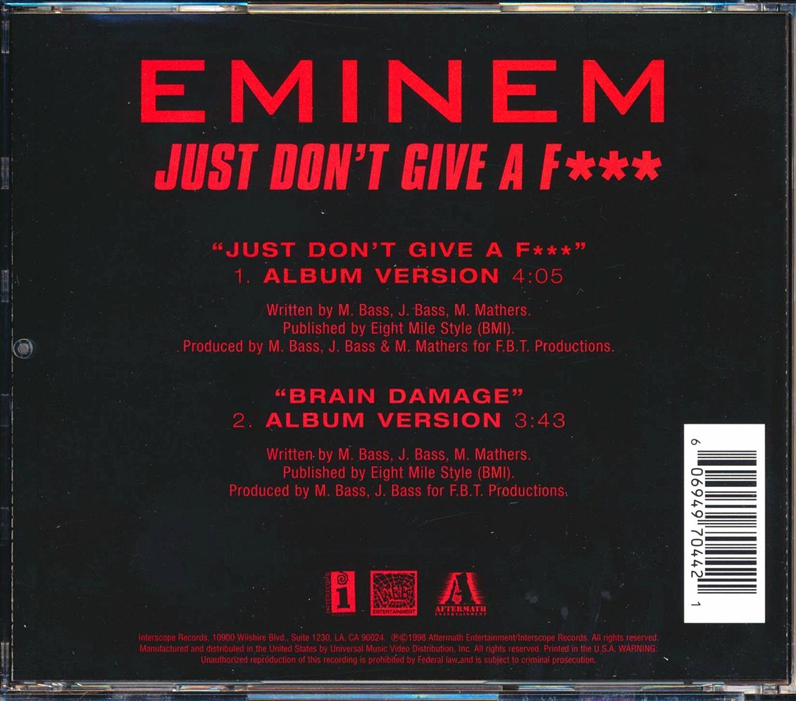 Eminem - Just Don't Give A F--- (EP, 2 Tracks)