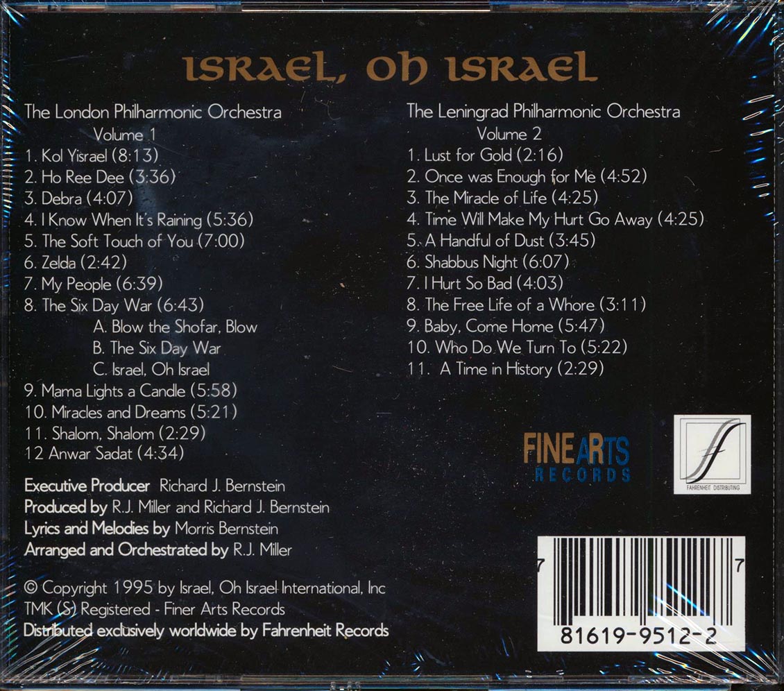 London Philharmonic Orchestra, Leningrad Philharmonic Orchestra, RJ Miller - Israel, Oh Israel Volume 1 & 2 (23 tracks) (2xCD)